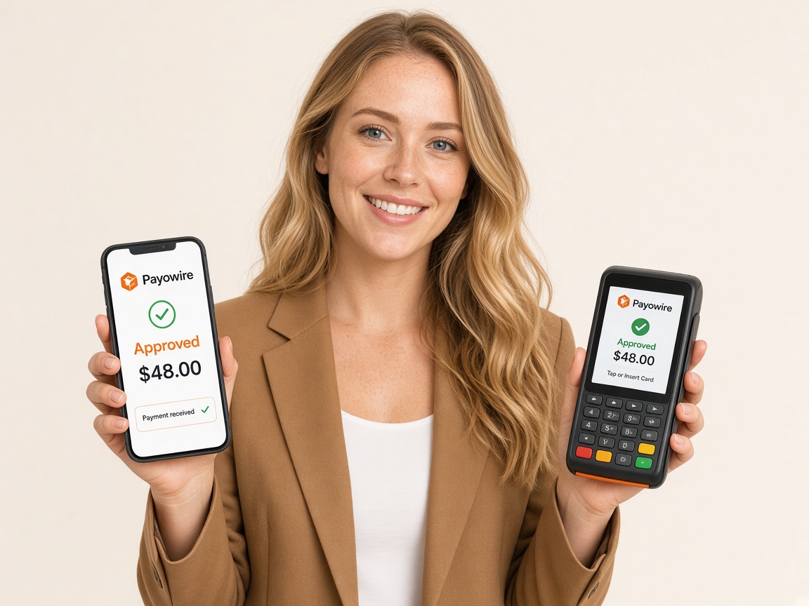 Merchant taking a Payowire card payment