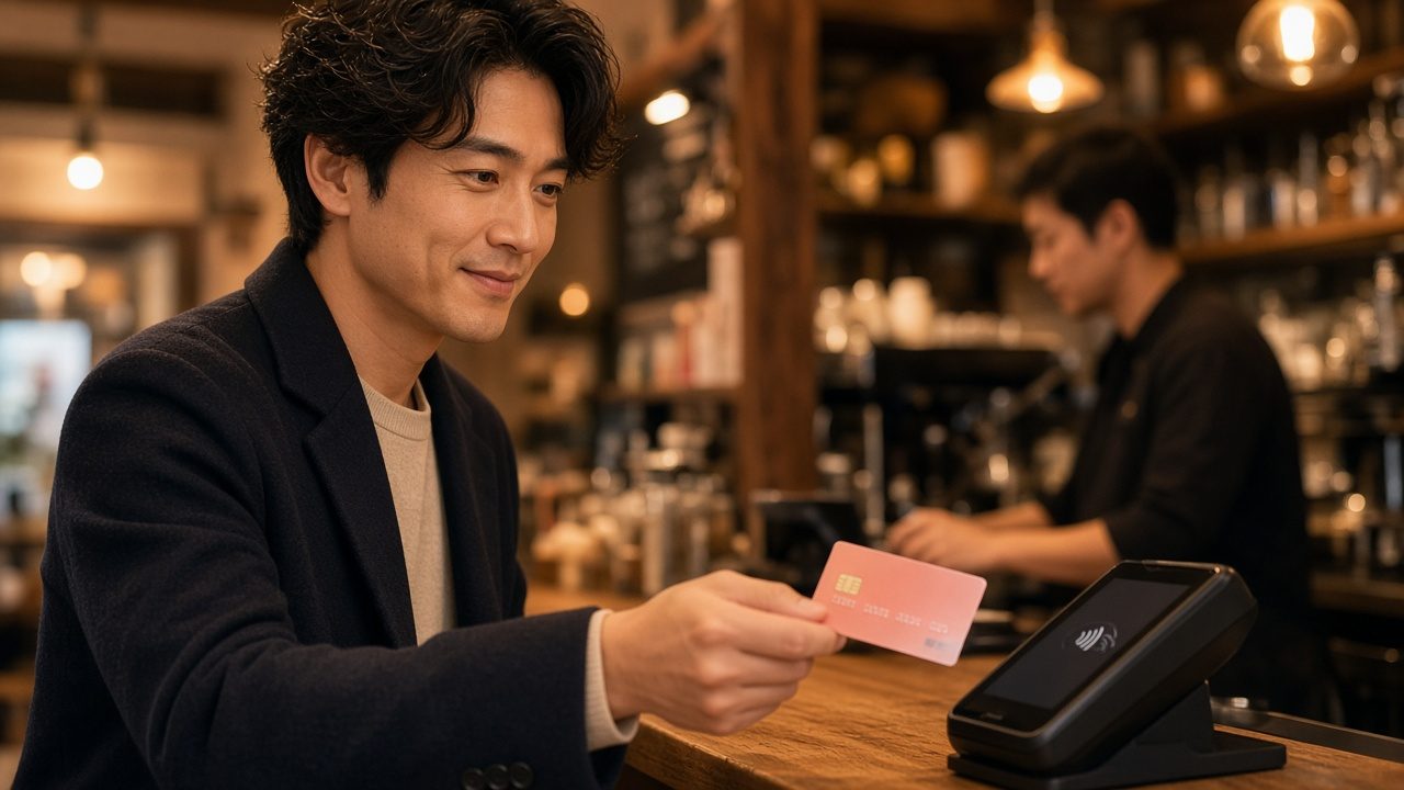 Adult using a virtual Visa-style card to pay by phone